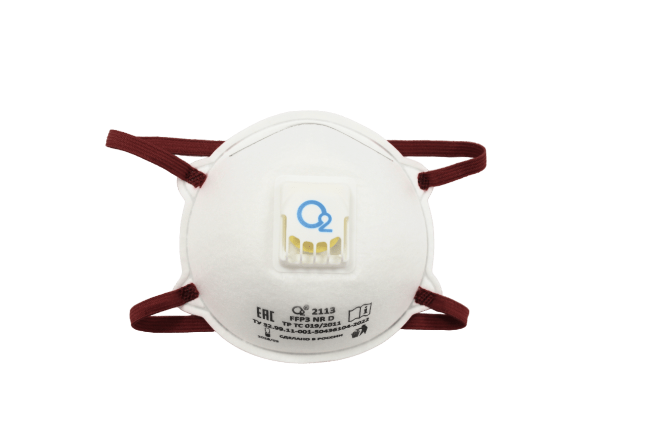 Респиратор-полумаска чашеобразный О2 2113 – FFP3 NR D c клапаном выдоха