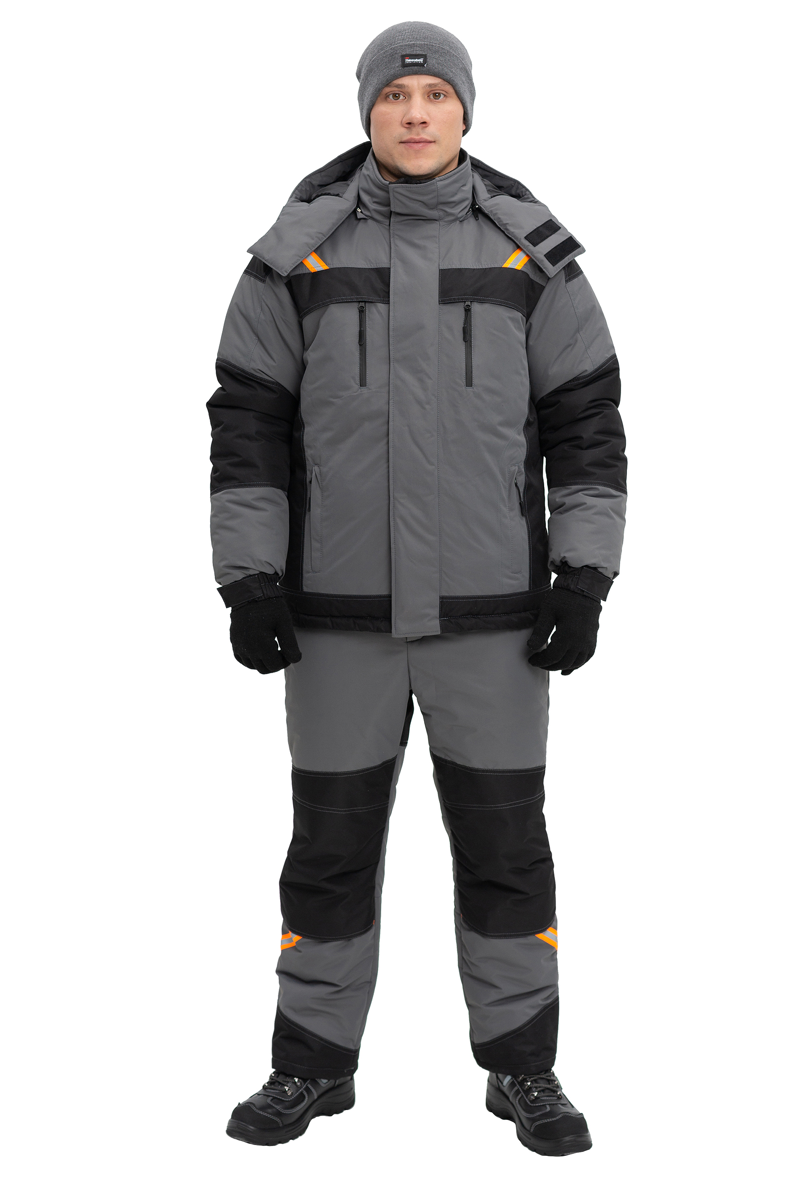 Костюм мужской утепленный «Флагман» (куртка, брюки) серый