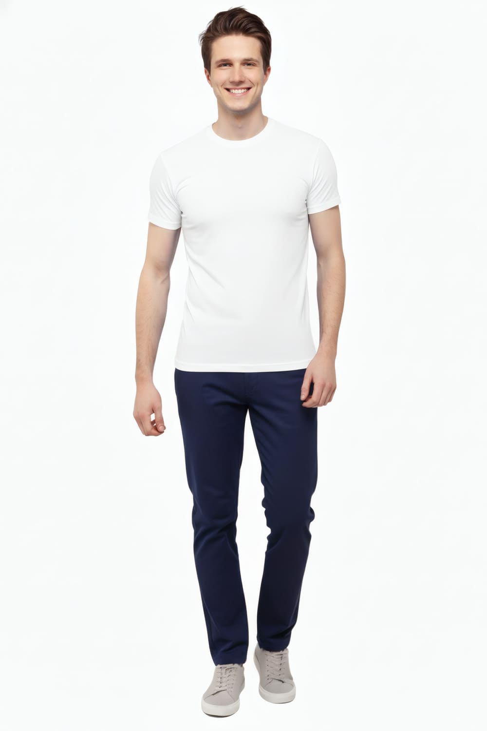 Футболка однотонная, с коротким рукавом, 44-46 размер, Белый