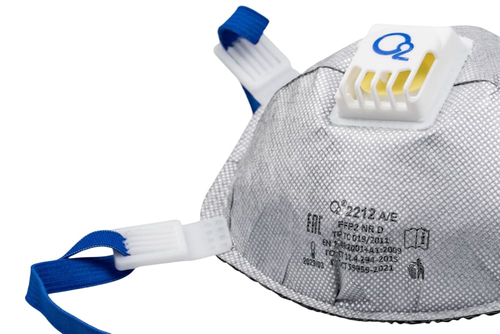 Респиратор-полумаска чашеобразный О2 2212 A/E – FFP2 NR D с дополнительной защитой от органических и кислых газов