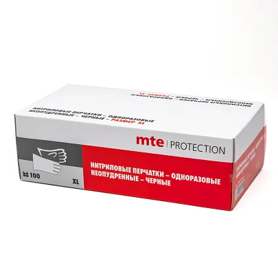 Перчатки нитриловые черные, mte